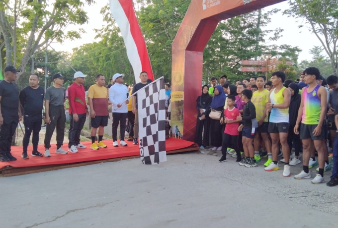 Wakili Dandim, Danramil 09/Langgam Hadiri acara Fun Run 7,9 K Polres Pelalawan
