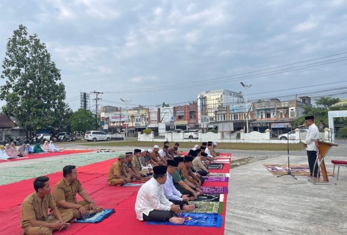 Babinsa Koramil 08/TDN Laksanakan Sholat Istisqo, Sholat Meminta Hujan Bersama Upika Ujung Batu