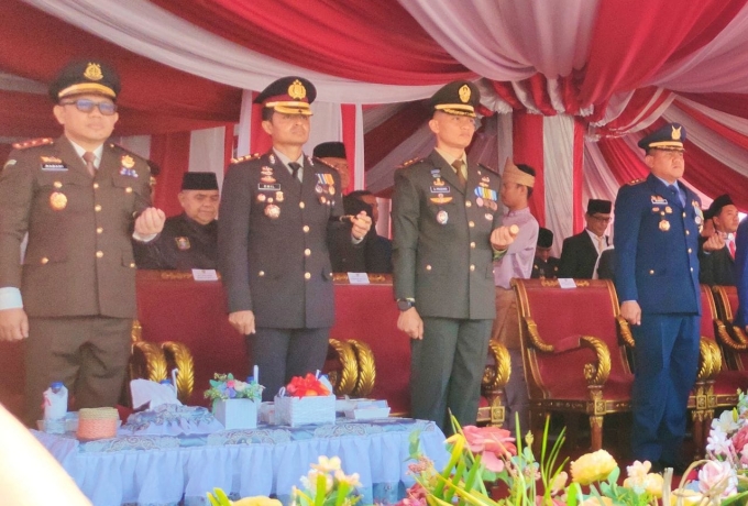 Dandim 0313/KPR Hadiri Upacara HUT RI Ke 80 di Kabupaten Rokan Hulu