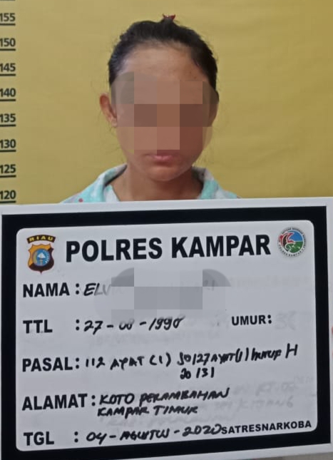 ResNarkoba Polres Kampar Tangkap Seorang Wanita Sebagai Pengedar Sabu