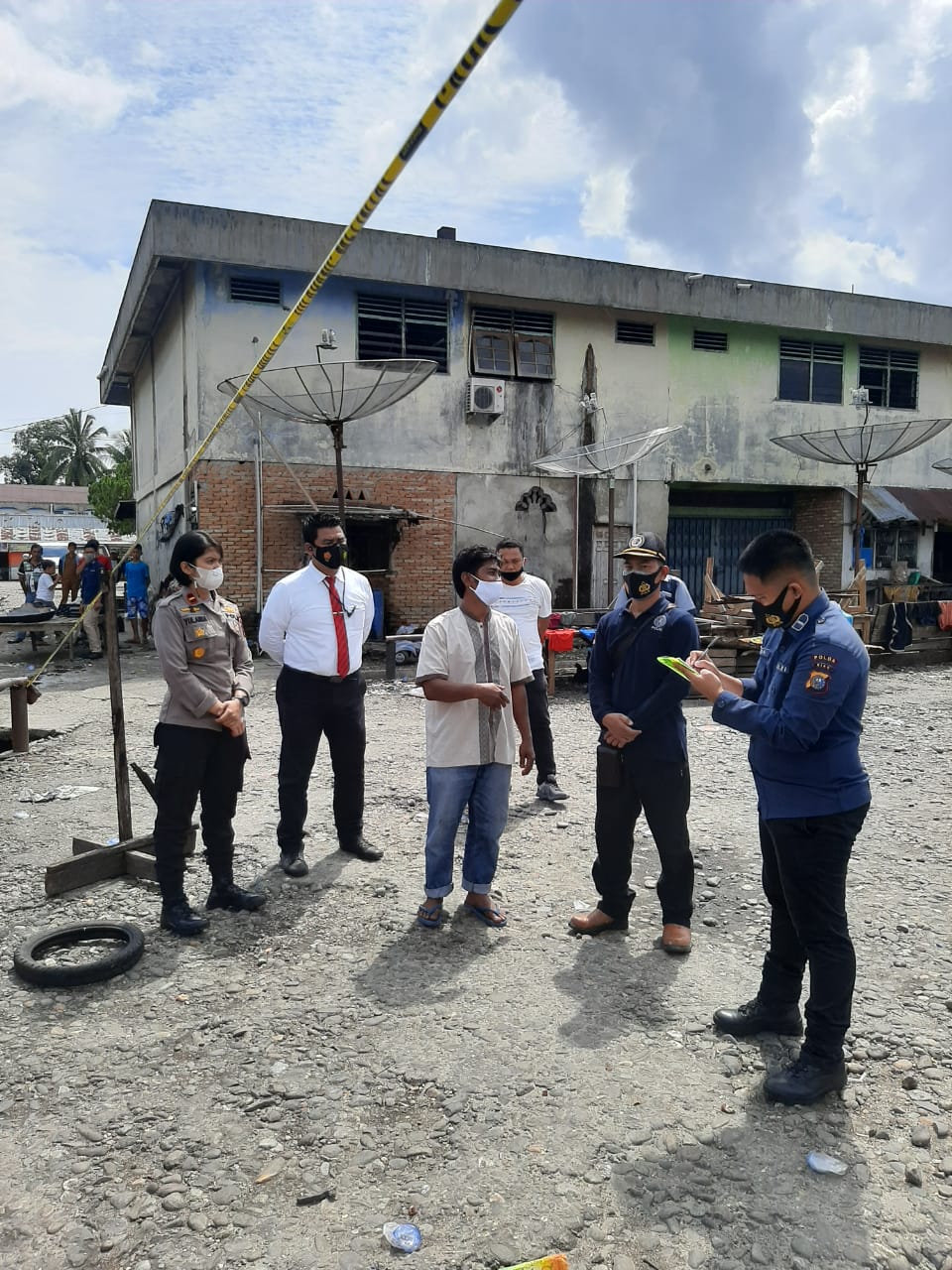 Tim Laboratorium Foreksik Polda Riau Cek TKP Kebakaran Pasar Kuok