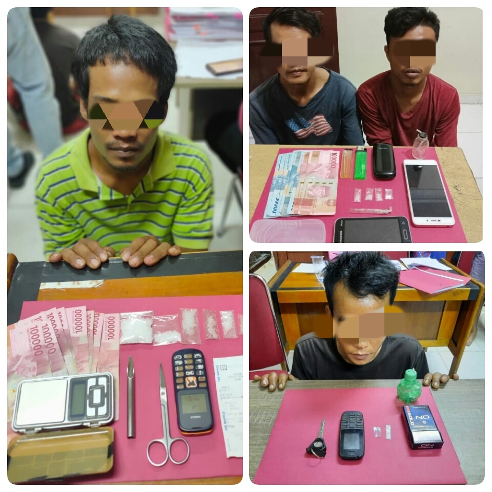 Polres Siak Tangkap 4 Pengedar Narkotika Jenis Sabu Di kecamatan Sungai apit