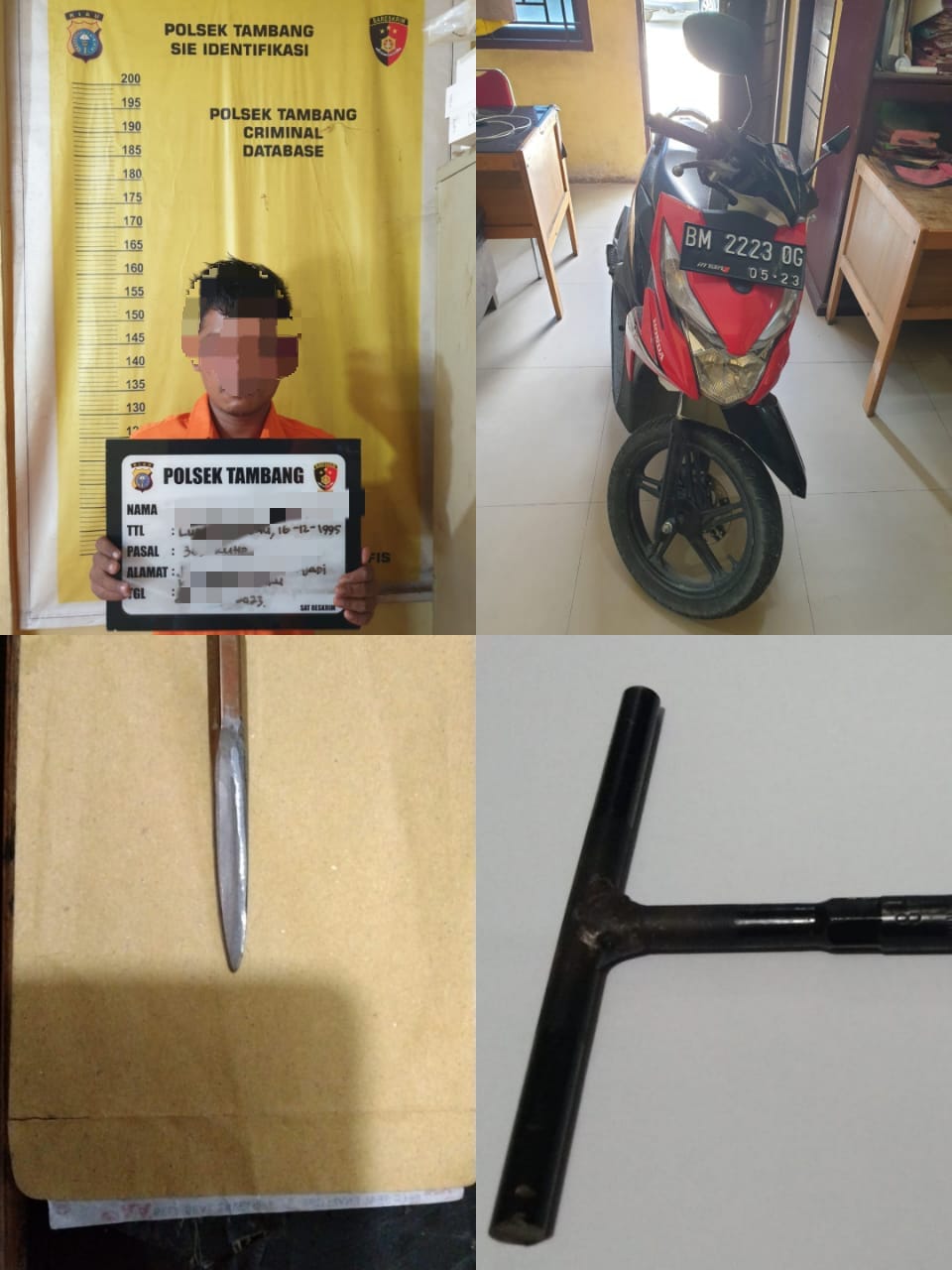 Pelaku Curanmor di Hajar Massa Lalu di Amankan di Polsek Tambang