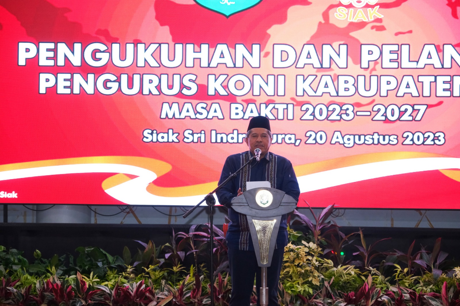 Hadiri pengukuhan Pengurus KONI Kabupaten Siak, Alfedri Harap Prestasi Olahraga Terus meningkat