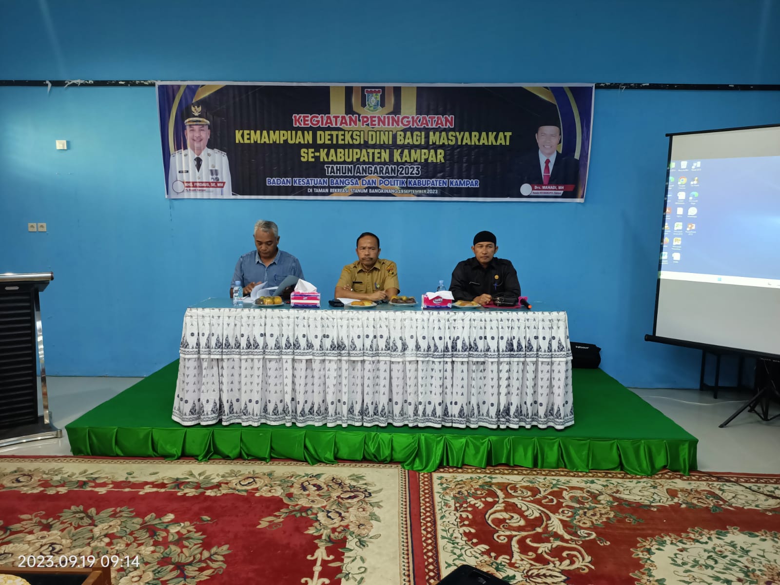 Kesbangpol Taja Pembukaan Kegiatan Peningkatan Kemampuan Deteksi Dini Masyarakat Kampar