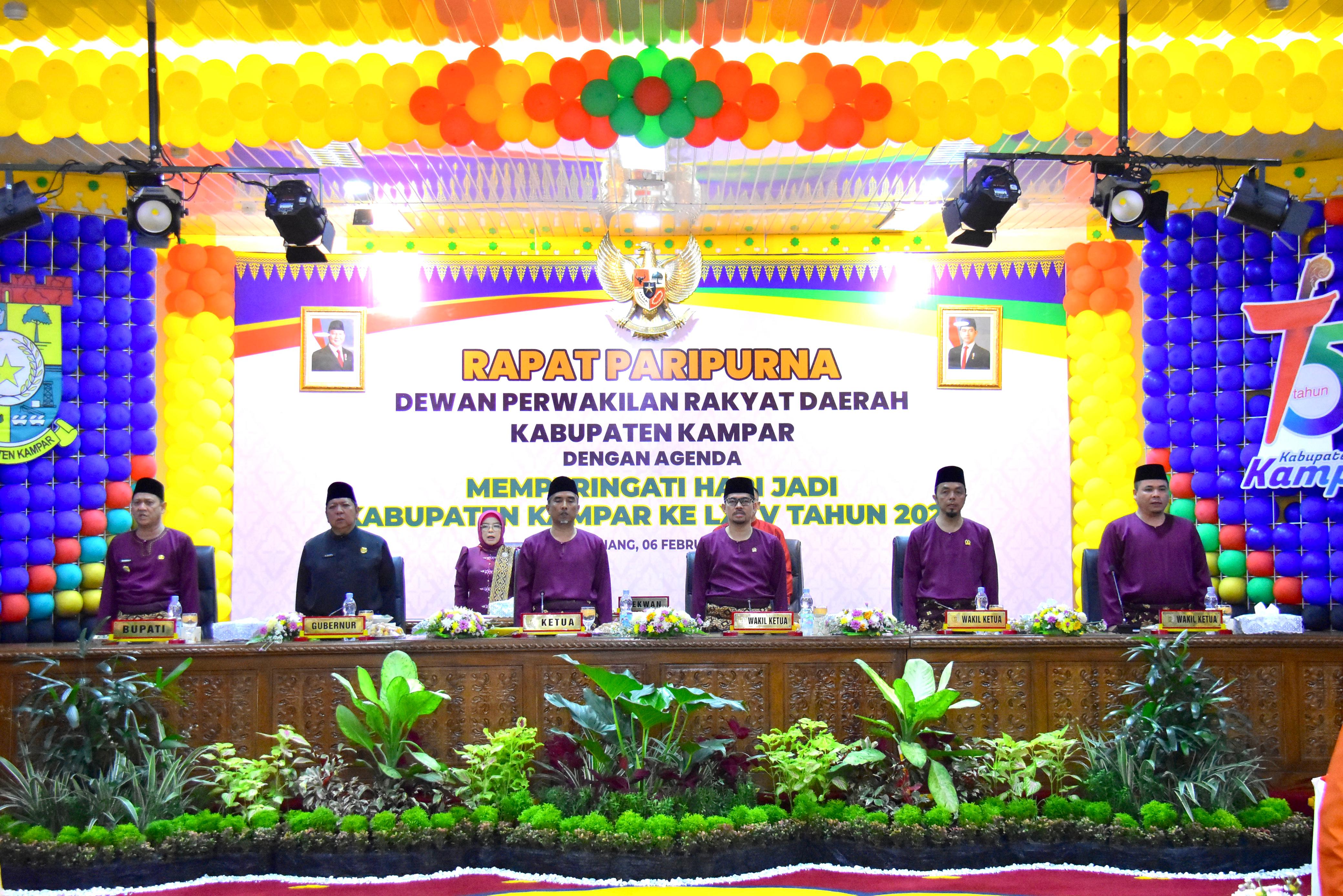 Paripurna Hari Jadi ke 75 Kabupaten Kampar Tahun 2025, Hambali, Bersama Kampar Maju, dan Sejahtera