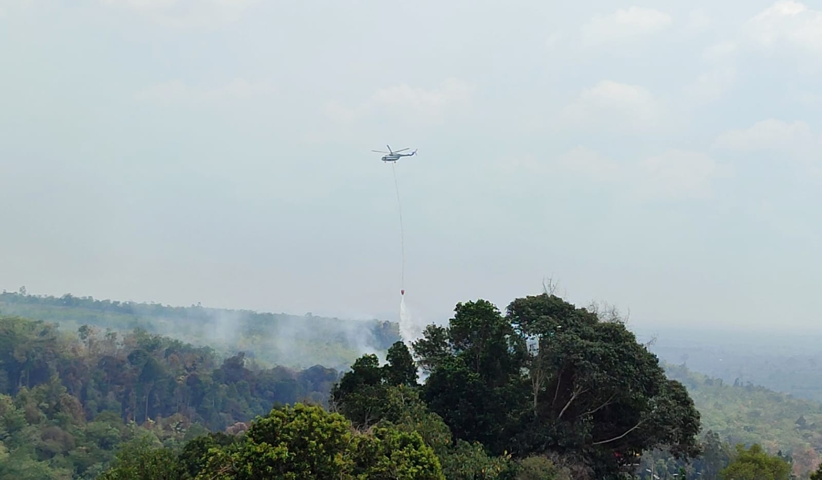BNPB Kerahkan Heli Waterbombing Padamkan Karhutla di Kabupaten Rokan Hulu, Riau