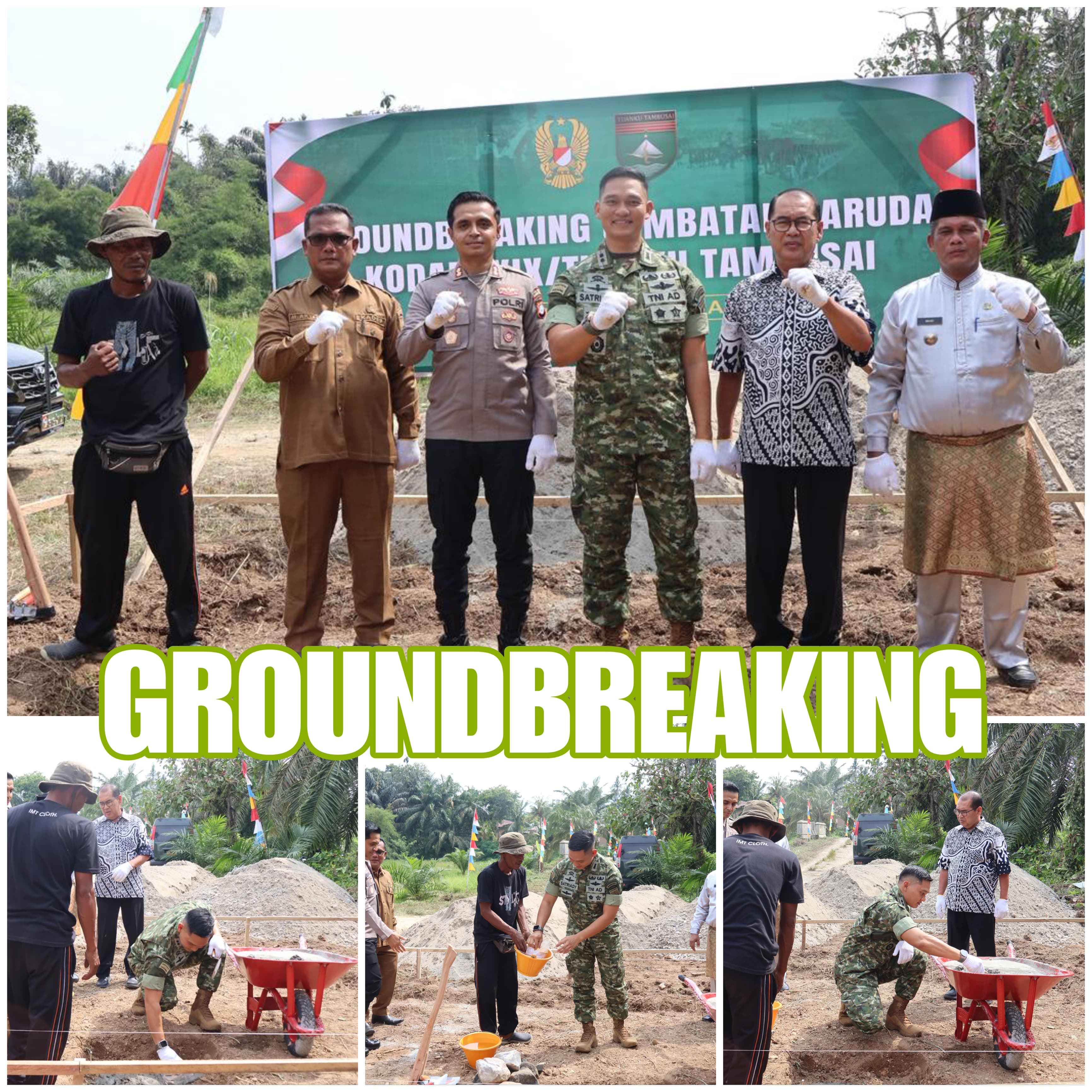 Dandim 0313/KPR Laksanakan Groundbreaking Jembatan Garuda di Desa Muara Musu