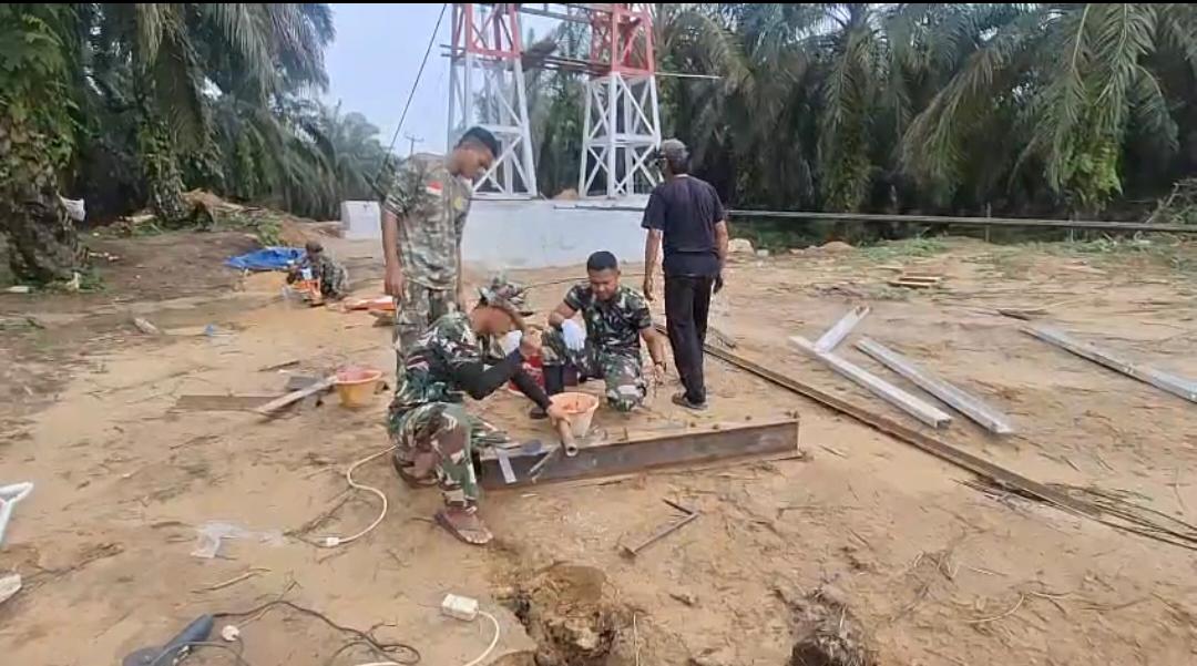 Progres Capai 76%, Kodim 0313/KPR Gesa Pembangunan Jembatan Gantung Garuda Penghubung Desa